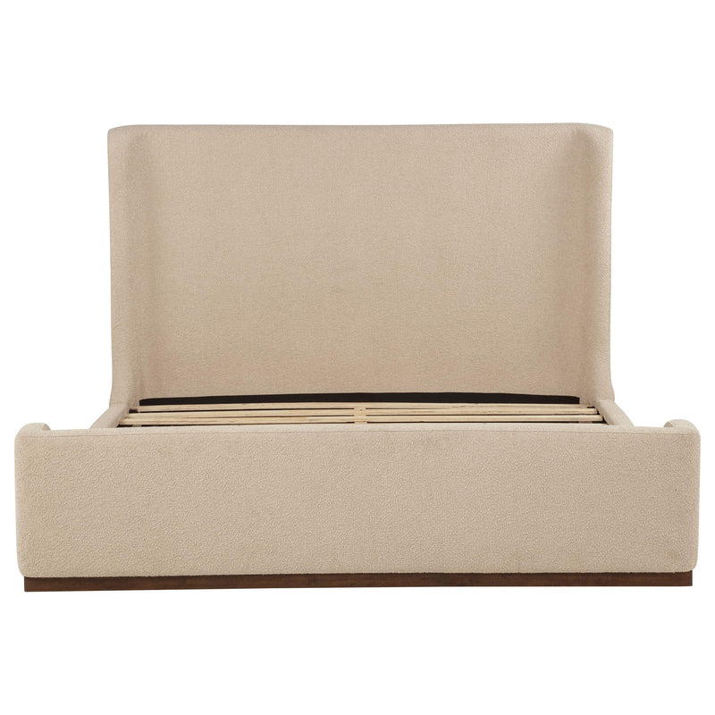 Nala Eastern King Fabric Upholstered Platform Bed Tan - 315978KE
