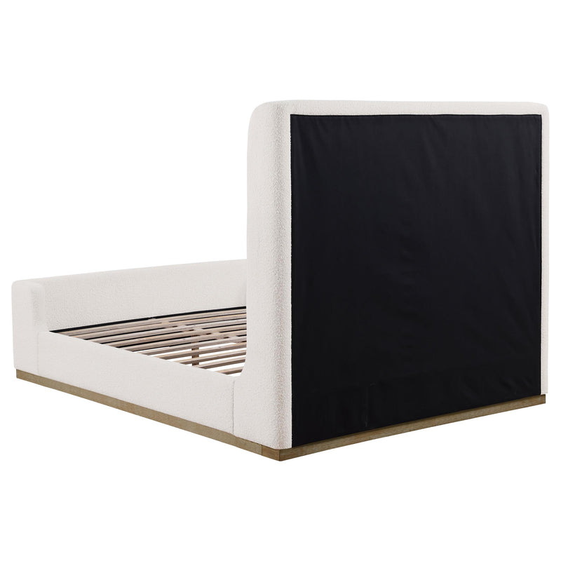 Nala Queen Bouclé Upholstered Platform Bed Cream - 302046Q