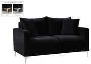 Naomi 58" Velvet Upholstered Loveseat in Black - 633Black-L