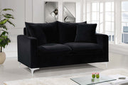 Naomi 58" Velvet Upholstered Loveseat in Black - 633Black-L