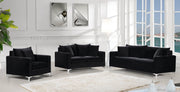 Naomi 58" Velvet Upholstered Loveseat in Black - 633Black-L