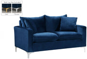 Naomi 58" Velvet Upholstered Loveseat in Blue - 633Navy-L