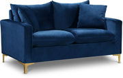 Naomi 58" Velvet Upholstered Loveseat in Blue - 633Navy-L
