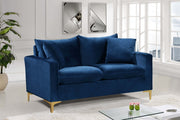 Naomi 58" Velvet Upholstered Loveseat in Blue - 633Navy-L
