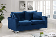 Naomi 58" Velvet Upholstered Loveseat in Blue - 633Navy-L