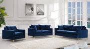 Naomi 58" Velvet Upholstered Loveseat in Blue - 633Navy-L