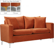 Naomi 58" Velvet Upholstered Loveseat in Cognac - 633Cognac-L
