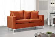 Naomi 58" Velvet Upholstered Loveseat in Cognac - 633Cognac-L