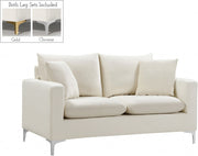 Naomi 58" Velvet Upholstered Loveseat in Cream - 633Cream-L