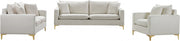 Naomi 58" Velvet Upholstered Loveseat in Cream - 633Cream-L
