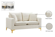 Naomi 58" Velvet Upholstered Loveseat in Cream - 633Cream-L