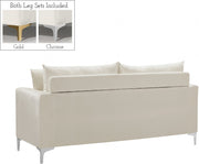 Naomi 58" Velvet Upholstered Loveseat in Cream - 633Cream-L