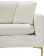 Naomi 58" Velvet Upholstered Loveseat in Cream - 633Cream-L