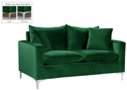 Naomi 58" Velvet Upholstered Loveseat in Green - 633Green-L
