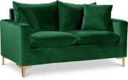 Naomi 58" Velvet Upholstered Loveseat in Green - 633Green-L
