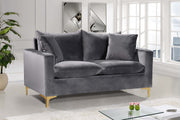 Naomi 58" Velvet Upholstered Loveseat in Grey - 633Grey-L