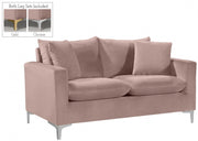 Naomi 58" Velvet Upholstered Loveseat in Pink - 633Pink-L