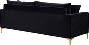 Naomi 81.5" Velvet Upholstered Sofa in Black - 633Black-S