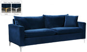 Naomi 81.5" Velvet Upholstered Sofa in Blue - 633Navy-S