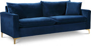Naomi 81.5" Velvet Upholstered Sofa in Blue - 633Navy-S
