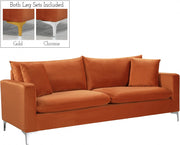Naomi 81.5" Velvet Upholstered Sofa in Cognac - 633Cognac-S