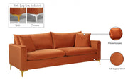 Naomi 81.5" Velvet Upholstered Sofa in Cognac - 633Cognac-S
