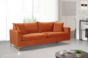Naomi 81.5" Velvet Upholstered Sofa in Cognac - 633Cognac-S