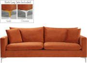 Naomi 81.5" Velvet Upholstered Sofa in Cognac - 633Cognac-S