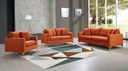 Naomi 81.5" Velvet Upholstered Sofa in Cognac - 633Cognac-S