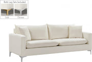 Naomi 81.5" Velvet Upholstered Sofa in Cream - 633Cream-S