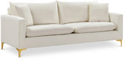 Naomi 81.5" Velvet Upholstered Sofa in Cream - 633Cream-S