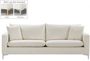 Naomi 81.5" Velvet Upholstered Sofa in Cream - 633Cream-S
