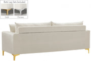 Naomi 81.5" Velvet Upholstered Sofa in Cream - 633Cream-S