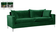 Naomi 81.5" Velvet Upholstered Sofa in Green - 633Green-S