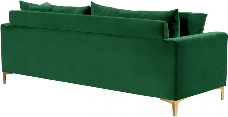 Naomi 81.5" Velvet Upholstered Sofa in Green - 633Green-S