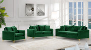 Naomi 81.5" Velvet Upholstered Sofa in Green - 633Green-S