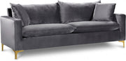 Naomi 81.5" Velvet Upholstered Sofa in Grey - 633Grey-S
