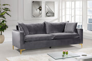 Naomi 81.5" Velvet Upholstered Sofa in Grey - 633Grey-S