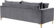 Naomi 81.5" Velvet Upholstered Sofa in Grey - 633Grey-S