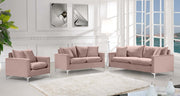 Naomi 81.5" Velvet Upholstered Sofa in Pink - 633Pink-S