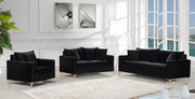 Naomi Velvet Upholstered Chair in Black - 633Black-C