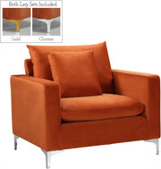Naomi Velvet Upholstered Chair in Cognac - 633Cognac-C