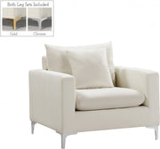 Naomi Velvet Upholstered Chair in Cream - 633Cream-C