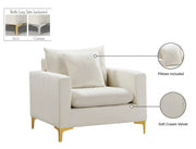 Naomi Velvet Upholstered Chair in Cream - 633Cream-C