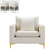 Naomi Velvet Upholstered Chair in Cream - 633Cream-C