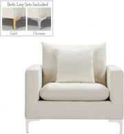 Naomi Velvet Upholstered Chair in Cream - 633Cream-C