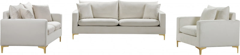 Naomi Velvet Upholstered Chair in Cream - 633Cream-C