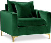 Naomi Velvet Upholstered Chair in Green - 633Green-C