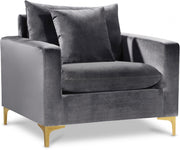Naomi Velvet Upholstered Chair in Grey - 633Grey-C