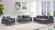 Naomi Velvet Upholstered Chair in Grey - 633Grey-C